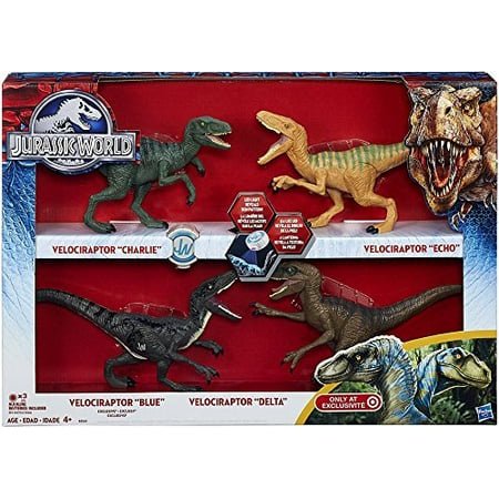 Jurassic World 2015 Toy Set Velociraptor Delta Dinosaur 4 Pack Exclusive