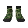 thumbnail image 7 of Breathable Athletic Socks Green Camouflage Cushioned Quarter Socks for Men Women, 7 of 7