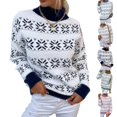 thumbnail image 3 of Christmas Snowflake Turtleneck Snowflake Knit Women Sweater Pullover Sweaters, 3 of 6
