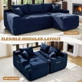 thumbnail image 4 of Lunale L-Shaped Modular Sectional Sofa with Right Chaise, No Assembly Required, Boneless Polyester Cloud Couch for Living Room, Blue, 4 of 10