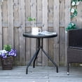 thumbnail image 2 of Outsunny Table d'Appoint d'Extérieur Ronde avec Dessus en Verre Trempé Noir, 2 of 10