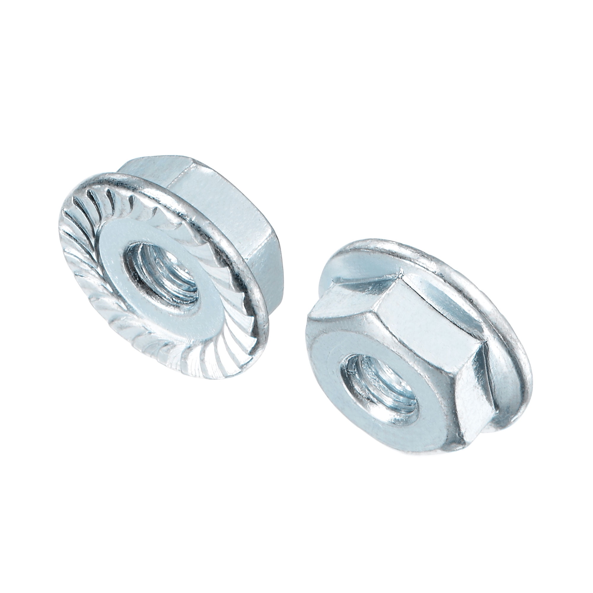 Uxcell 632 Serrated Flange Hex Lock Nuts, Carbon Steel Zinc Plated 50