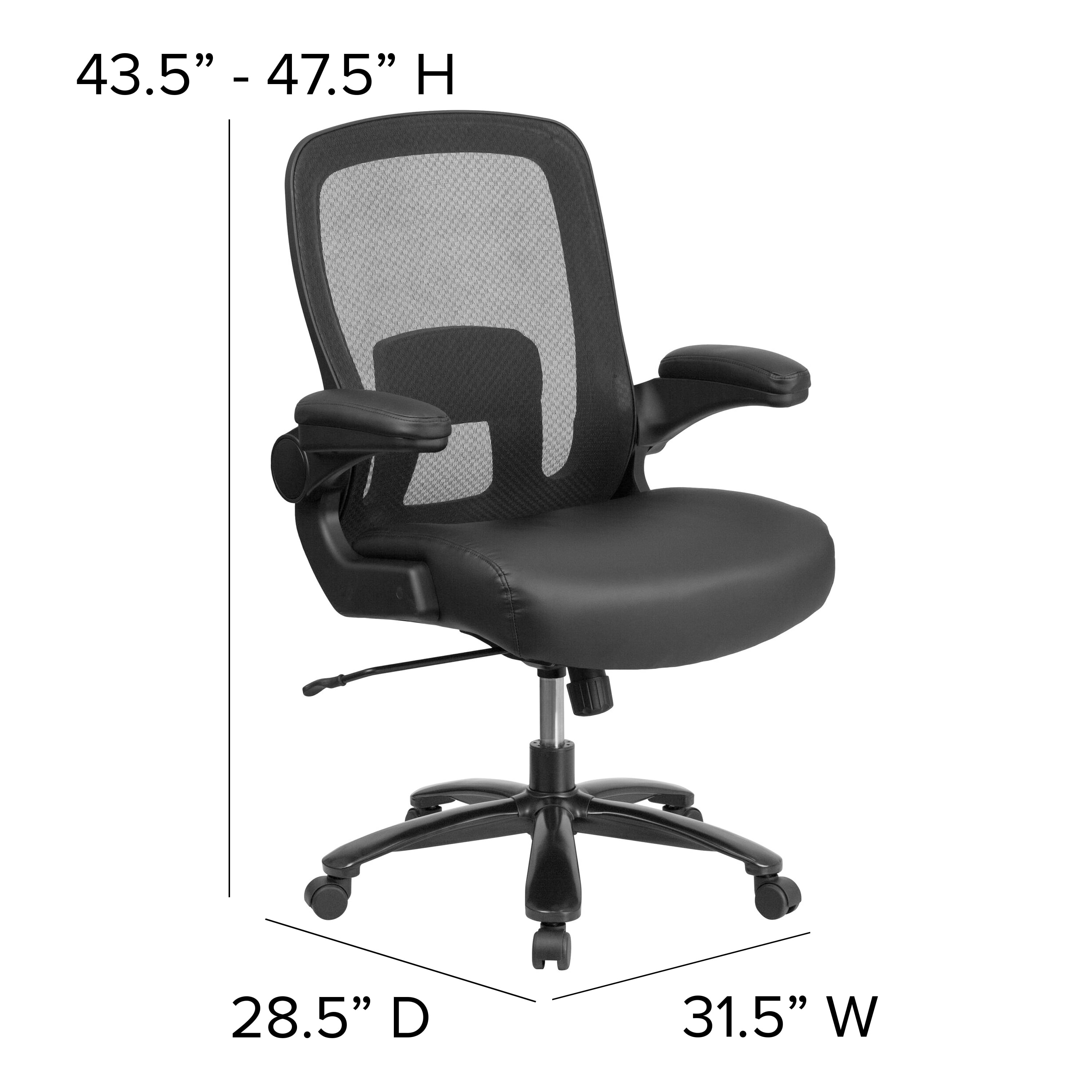 EMMA + OLIVER High Back 360 Degree Swivel and Lumbar Support