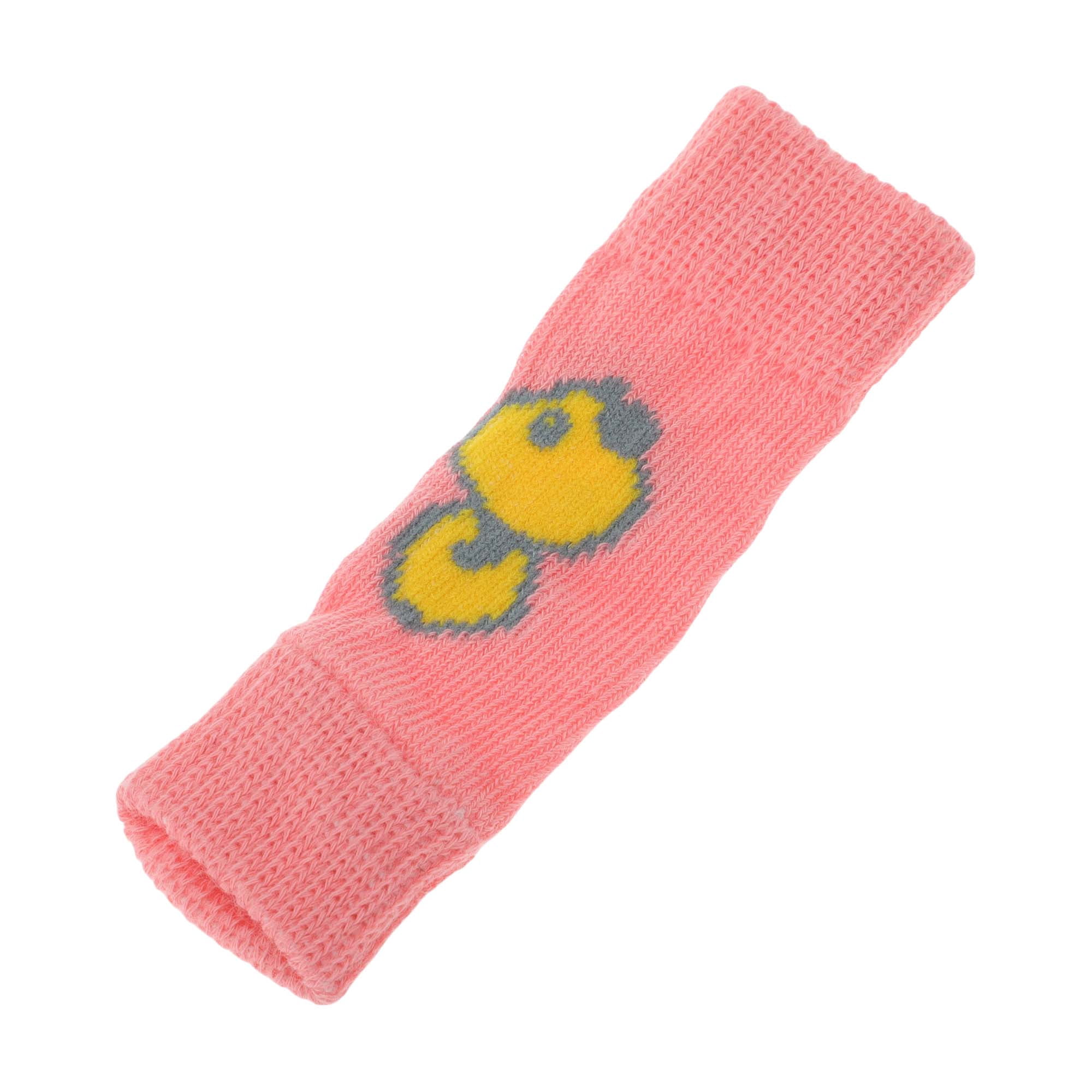 Unique Bargains Pack of 4 Dog Leg Soft Knitted Dog Socks Joint Protection Pink Pig L