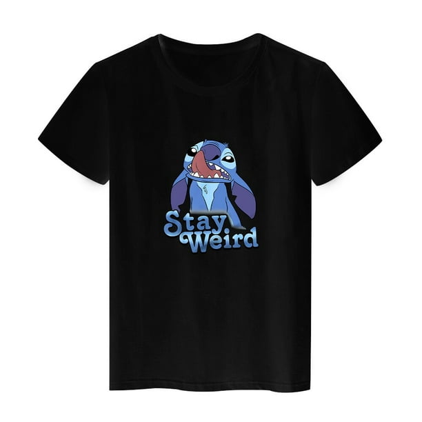 Cute Stitch Pooh Bear Disney T Shirt Women Kawaii Harajuku Summer Streetwear Black Tops Fashion Casual Femme Vetement T shirtsM Gao Jinjia LED Bodega Aurrera en linea