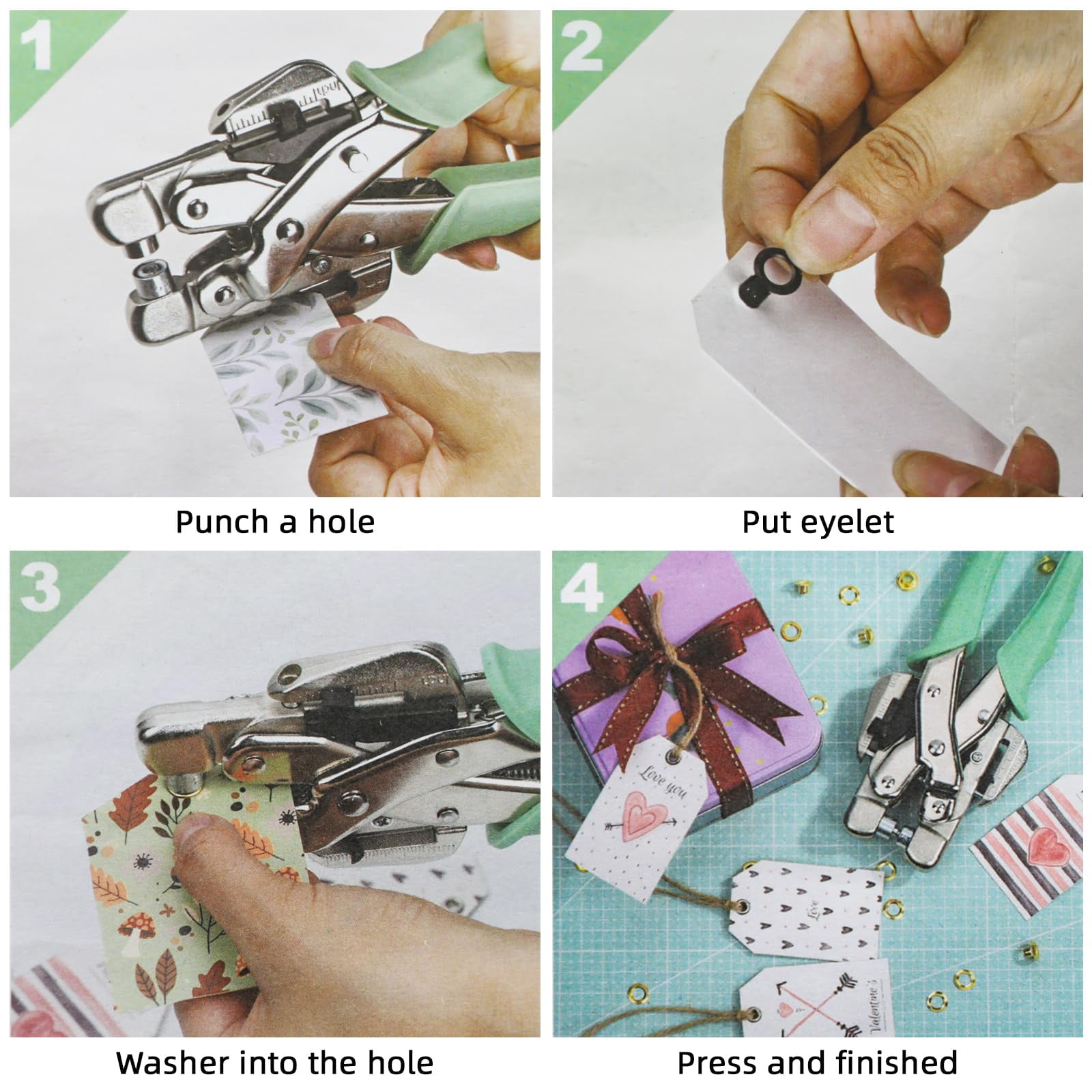 3/16 & 1/8 Grommet Tool Kit And Eyelet Hole Punch Plier  Pliers Set With 160 Metal Grommets Eyelets Case For Leather Bags Clothes Belt Cards Crafts