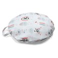 thumbnail image 1 of Panda Round Floor Cushion with Handle, Doodle Style Cheerful Time Characters Unicorn Clouds Rain and Hearts Drawn by Hand, Pillow for Living Room & Dorms, 18" Round, Multicolor, by Ambesonne, 1 of 4