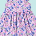 thumbnail image 4 of Aline Floral Dress Girls Ruffle Sleeve Casual Cute Summer Dresses Cotton Going Out Trendy Outfits Purple, 6 Years, 4 of 7