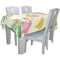thumbnail image 4 of Coolnut Flamingo With Tropical Elements Tablecloth Modern Table Cover for Home Decoration, Spill Proof Cloth Washable for Dinner Picnic, 60"x108", 4 of 6