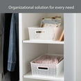 thumbnail image 4 of Simplify 2 Pack Medium Herringbone Plastic Storage Basket in White, 4 of 6