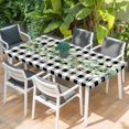thumbnail image 2 of Green Eucalyptus Leaves Table Cloths for 6 Foot Rectangle Tables, Black White Plaid Farmhouse Watercolor Patio Waterproof Elastic Fitted Tablecloths, Washable Rectangular Table Cover for Camping, 2 of 8