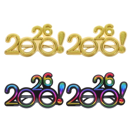 RENACLIPY 4-Pack New Year 2026 Party Glasses Fun Interactive Accessories for Celebration and Festive Events