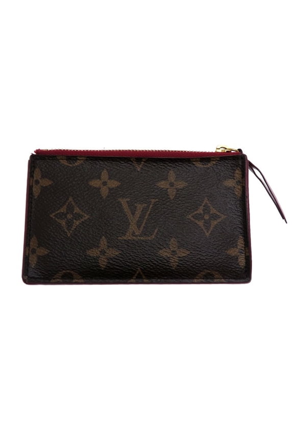 Pre-Owned Louis Vuitton Porte Carte Zip Women's Card Case M67889 Monogram Fuchsia (Fair)