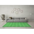 thumbnail image 3 of Ahgly Company Indoor Square Checkered Emerald Green Modern Area Rugs, 3' Square, 3 of 4