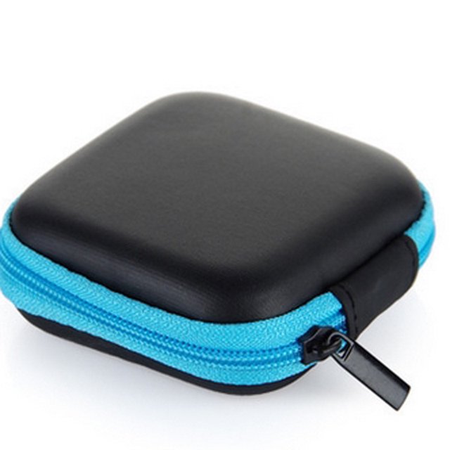 Eva Mini Portable Earphone Bag Coin Purse Headphone Usb Cable Case Storage Box Wallet Carrying Pouch Bag Earphone Accessory 2024 blue