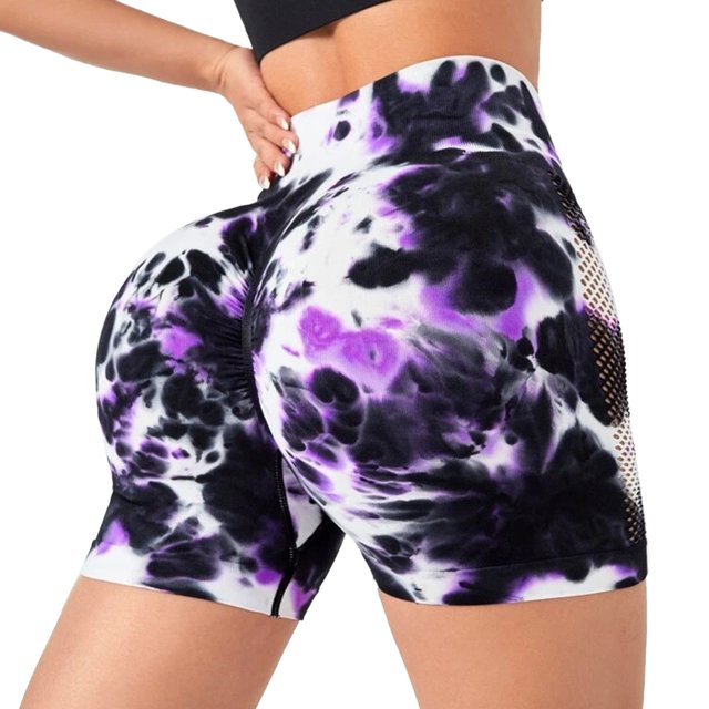 Gibobby Falda Shorts Mujer Ropa deportiva para mujer, pantalones cortos deportivos para mujer, pantalones cortos deportivos de cintura ancha, pantalones de Yoga para mujer, de(Morado, L)