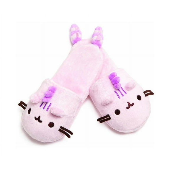 GUND Pusheenosaurus Pusheen Plush Cotton Candy Slippers, Pink, One Size Fits Most
