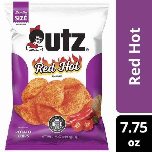 Utz Red Hot Potato Chips Spicy 7.75 oz