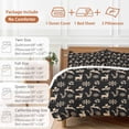 thumbnail image 6 of Christmas Reindeer Bedding Duvet Cover Set King Size 4 Pieces Snowflakes Leaf Plant Winter Black Bedding Set with Zipper Closure, 1 Comforter Cover 92x106 Inches 1 Flat Sheet & 2 Pillow Cases, 6 of 7