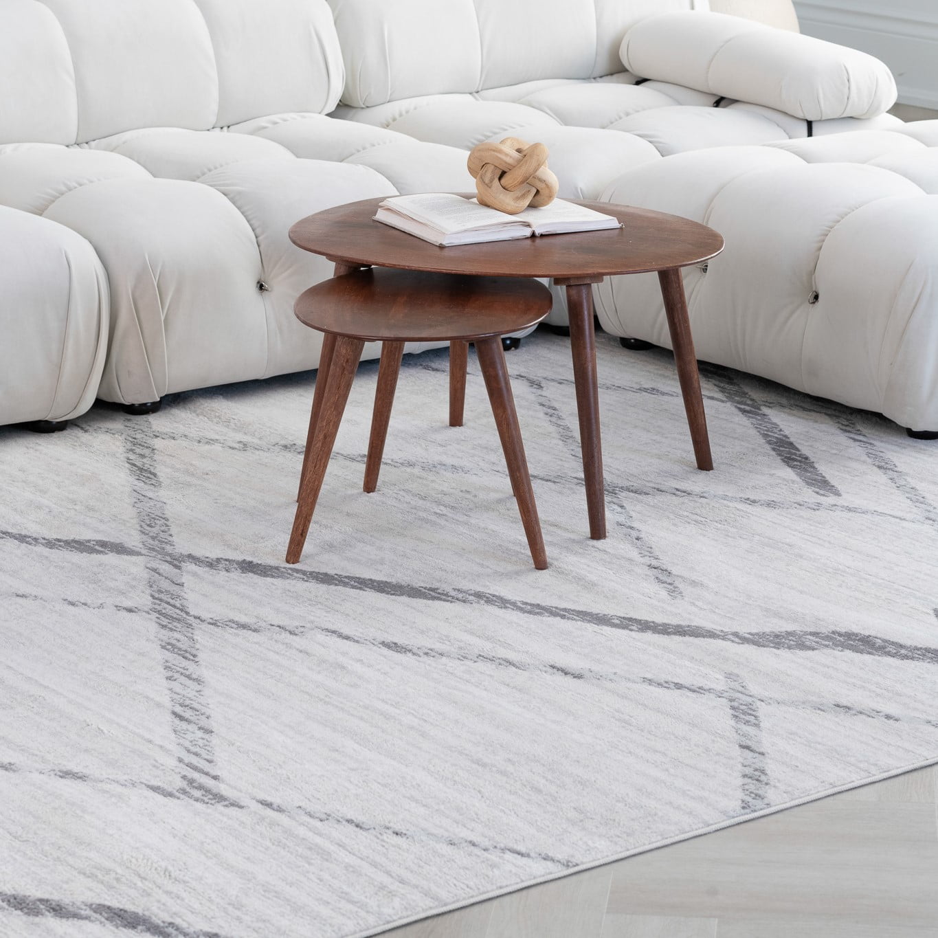 Rug Branch Savannah 2' x 11' (Exact Size: 2'3" 11') Abstract Indoor Runner Rug, Beige Grey, Contemporary - Entryway, Hallway, Bathroom, and Kitchen