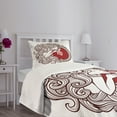 thumbnail image 3 of Ambesonne Virgo Quilted Bedspread Set 2 Pcs, Zodiac Concept Fantasy Print, Twin Size, White Brown Ruby, 3 of 5