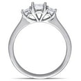 thumbnail image 4 of Asscher Cut Diamond Engagement Wedding Ring, Three Stone Diamond Ring, Past Present Future Ring, 925 Sterling Silver, 2.1 Ct Simulated Diamond, Gift For Mom, 4 of 5
