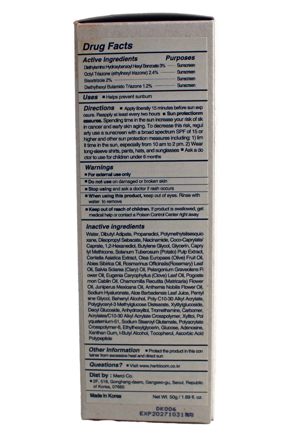 Herbloom Calming Days Vegan Sunscreen SPF 50+, 1.69 fl oz