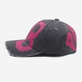 thumbnail image 4 of Women Mens Baseball Cap Womens Distressed Washed Denim Soft Top Letter Print Sun Hat Adjustable For Running Workouts Grey One Size, 4 of 7