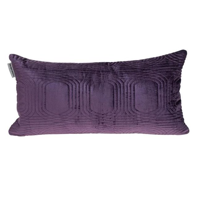 HomeRoots 402887 Quilted Velvet Purple Lumbar Throw Pillow