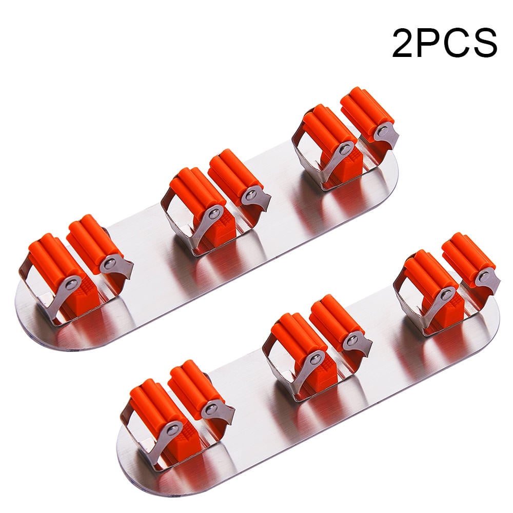 3m Self Adhesive Mop Broom Holder Wall Mount For Cleaning Tools Organizer Sortwise