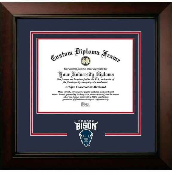 Campus Images DC991LBCSD-1185 8.5 x 11 in. Howard University Bisons Logo Diploma Frame, Legacy Black Cherry Spirit