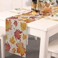 thumbnail image 3 of Chemin de Table d'Automne 70 Pouces de Long Orange Citrouille Érable Coton Lin Foulards de Commode Chemin de Table pour Cuisine Café/salle à Manger/canapé/table d'Appoint Chambre Maison Salon Foulards Déco pour Fête Di, 3 of 4