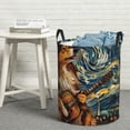thumbnail image 6 of Fuzoiu Starry Night Guitar Dog Print Circular Hamper,Laundry Basket with Handle,Collapsible Laundry,Dirty Clothes Storage Basket,for Bedroom Bathroom Dorm Living Room-Small, 6 of 6