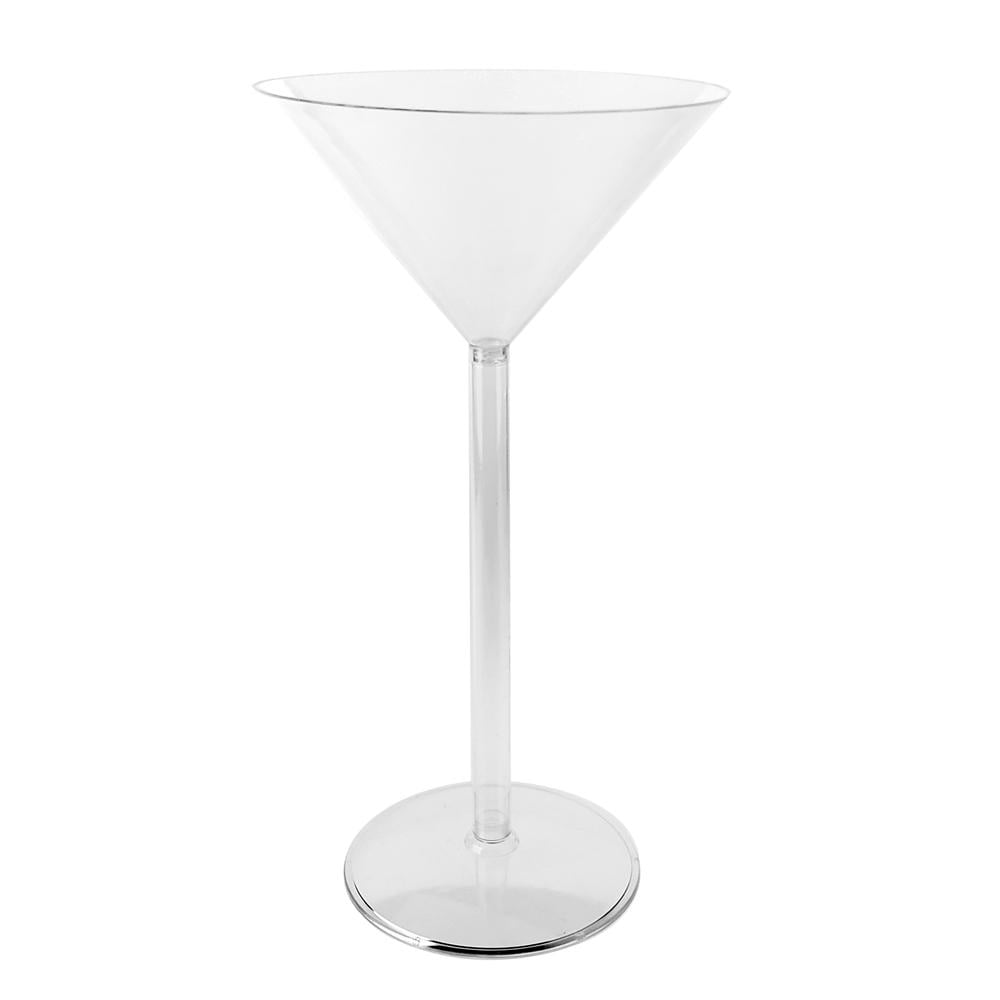 12 LARGE PLASTIC DISPOSABLE CLEAR MARTINI GLASSES COCKTAIL PARTY DRINKS GLASSES 