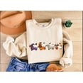 thumbnail image 3 of VibeNest Studio Unisex Cute Dachshund Halloween Witch Ghost Pumpkin Costume Crewneck Sweatshirt, 3 of 6