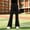 Black, variant on Girls Flare Cargo Pants Casual High Waist Pull On Stretch Kids Wide Leg Pants Khaki 5-14