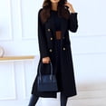 thumbnail image 2 of HAJWOH Coats for Women Elegant Classy Double Breasted Trench Coats Notch Lapel Blend Long Jackets Work Overcoat, 2 of 7