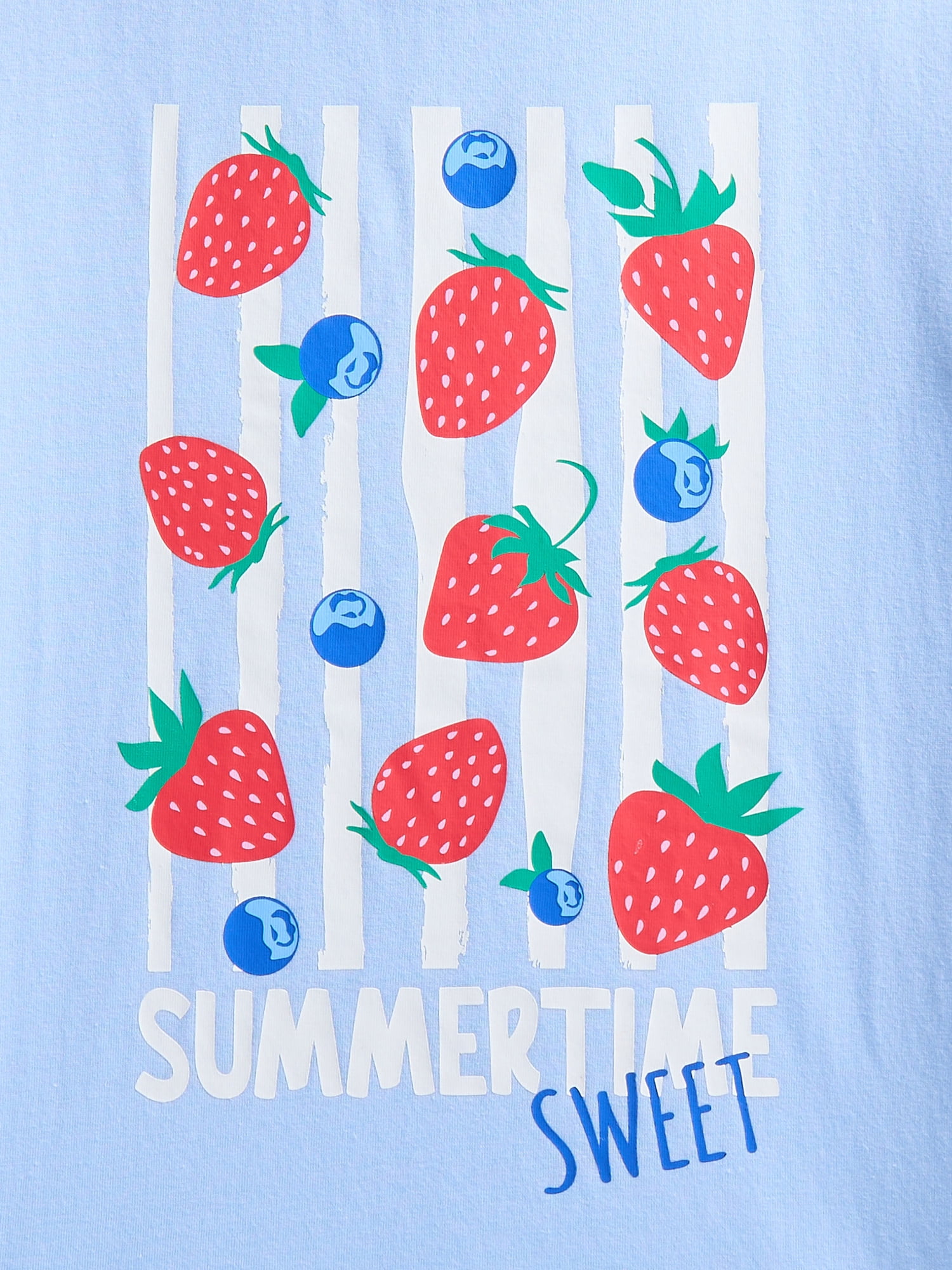 Wonder Nation Girls Berry Cute Graphic Tee with Short Sleeves, Sizes 4-18