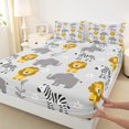 thumbnail image 3 of Manfei Cute Lions Elephant Twin Sheet Sets,Zoo Animal Zebra Twin Fitted Sheet,Kawaii Daisy Flower Flat Sheet For Kids,Ultra Soft Home Decor,3 Pieces, 3 of 7
