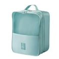 thumbnail image 2 of Waterproof Travel Shoe Storage Bag | 3-Layer Organizer Pouch Holds 3 Pairs of Shoes | Light Blue Cloth Shoe Bag for Travel, Gym & Daily Use | 30x23x13.5cm, 2 of 7