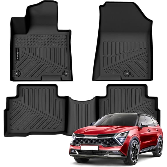 Auxko All Weather Floor Mats Fit for Kia Sportage Hybrid 2023 2024 2025 2026 TPE Rubber Liners Accessories All Season Guard Odorless Floor Mats