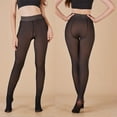 thumbnail image 5 of IDALL Fleece Lined Tights for Women Thermal Pantyhose Translucent Winter Warm Tights Thick Leggings Wine L, 5 of 5