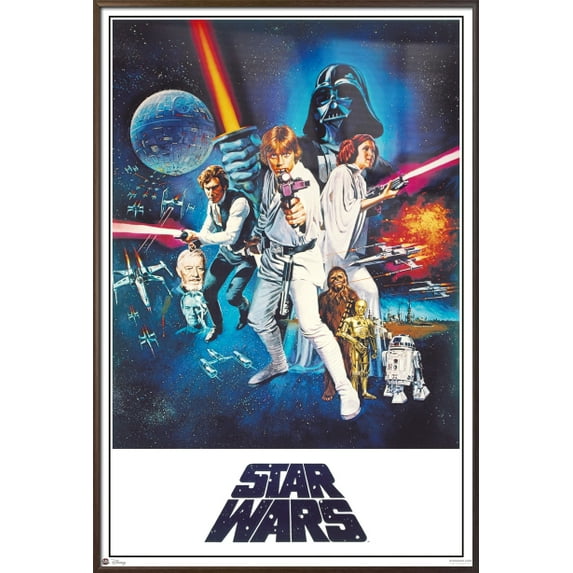 Star Wars: Episode IV - A New Hope - Framed Movie Poster / Print (Regular Style C - No Cast Credits) (Size: 24" x 36")