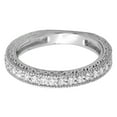 thumbnail image 5 of 0.33 Carat (ctw) 18K White Gold Round Cut Diamond Ladies Millgrain Anniversary Wedding Stackable Band 1/3 CT, 5 of 8