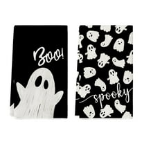 Sm:)e Boo Ghost Halloween Kitchen Dish Towels Set of 2, 18x26 Inch