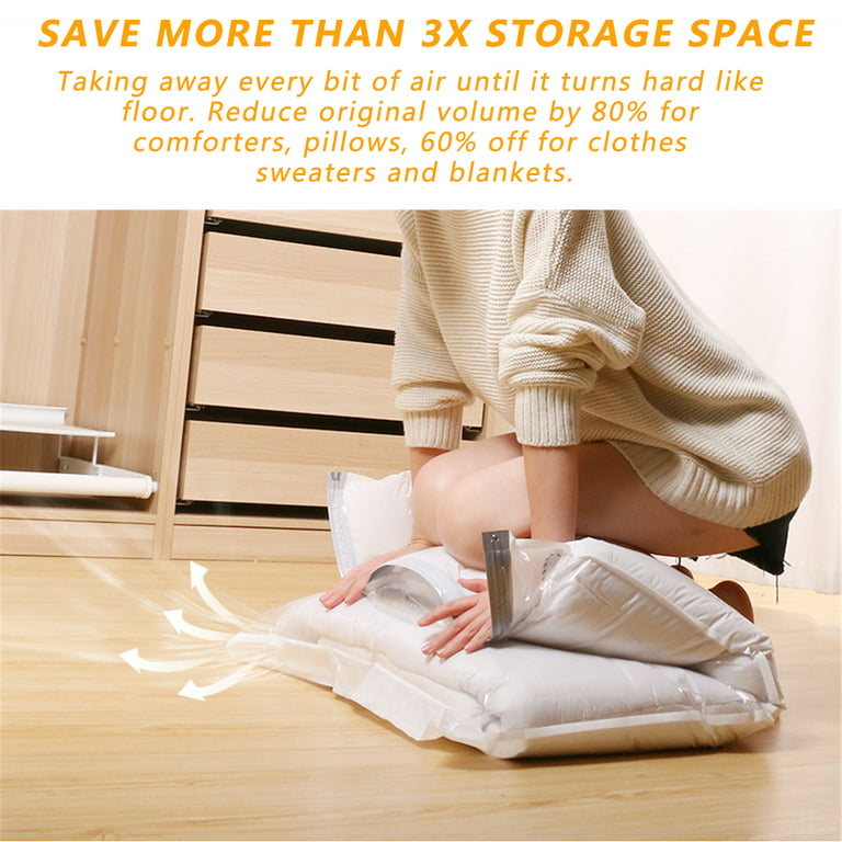 Koovon Vacuum Storage Bags (Small 6-Pack) Save 80% on Clothes Storage  Space, Vacuum Sealer Bags for Comforters, Blankets, Bedding, Clothing 