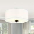 thumbnail image 2 of 11.81" 2-Light Flush Mount Ceiling Light Modern Kitchen Light Fixture with Fabric Shade for Bedroom, Living Room, Dining Room, Hallway, E26, 2 of 8