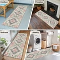 thumbnail image 5 of 2'x6' Rug Runners for Hallways Kitchen, Green Pink Boho Floral Non Slip Entryway Beside Floor Carpet Runner, Southwestern Ethnic Flowers Retro Laundry Room Bedroom Throw Rugs Mat for Family Pet, 5 of 8