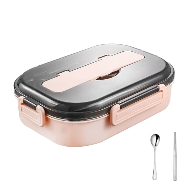 Moyic Fiambrera Contenedor de alimentos Aislamiento térmico Acero inoxidable Ecológico Bento Box 2 Rejillas / 4 Rejillas Fiambrera con cuchara Almacenamiento y organización del hogar No.01 Moyic HA004166-01