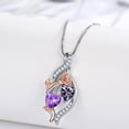 thumbnail image 6 of Taioiat Double Birthstone Necklaces for Women 18K Gold Plated Birthstone Rose Flower Jewelry Anniversary Valentines Day Mother's Day Birthday Gifts for Her Wife Girlfriend Mom, 6 of 7